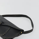 CELINE Shoulder Bag Leather Black Auth 188867V-14