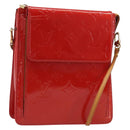 LOUIS VUITTON Monogram Vernis Motto Accessory Pouch Red M91137 LV Auth 188868-1