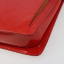 LOUIS VUITTON Monogram Vernis Motto Accessory Pouch Red M91137 LV Auth 188868-15