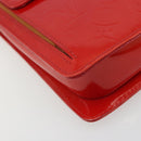 LOUIS VUITTON Monogram Vernis Motto Accessory Pouch Red M91137 LV Auth 188868-16