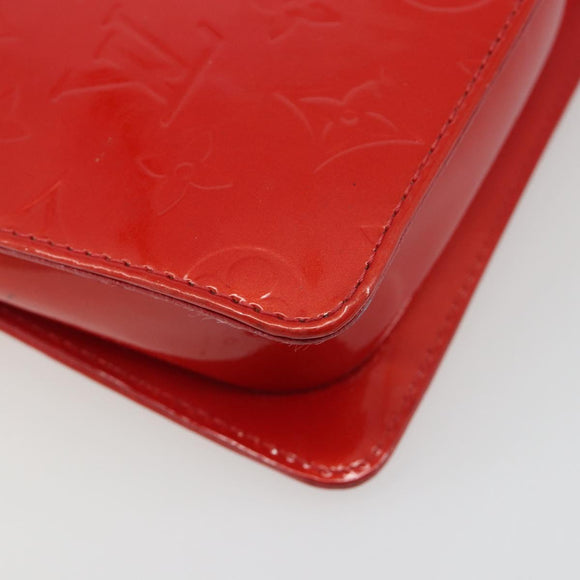 LOUIS VUITTON Monogram Vernis Motto Accessory Pouch Red M91137 LV Auth 188868