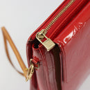 LOUIS VUITTON Monogram Vernis Motto Accessory Pouch Red M91137 LV Auth 188868-19