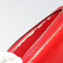 LOUIS VUITTON Monogram Vernis Motto Accessory Pouch Red M91137 LV Auth 188868-8