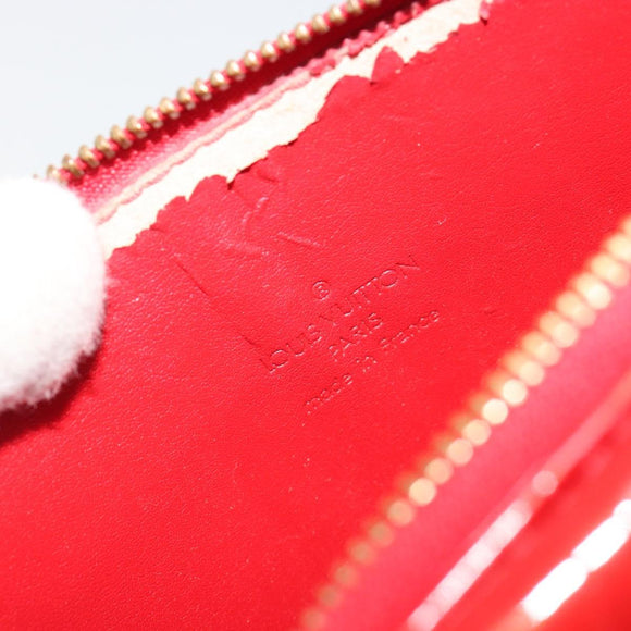 LOUIS VUITTON Monogram Vernis Motto Accessory Pouch Red M91137 LV Auth 188868