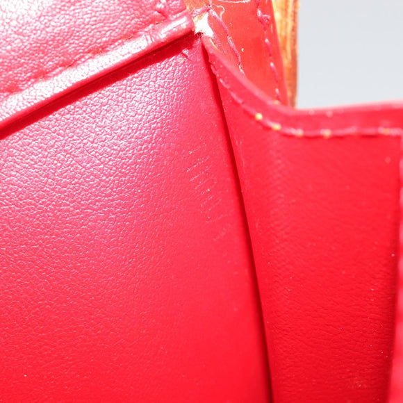 LOUIS VUITTON Monogram Vernis Motto Accessory Pouch Red M91137 LV Auth 188868