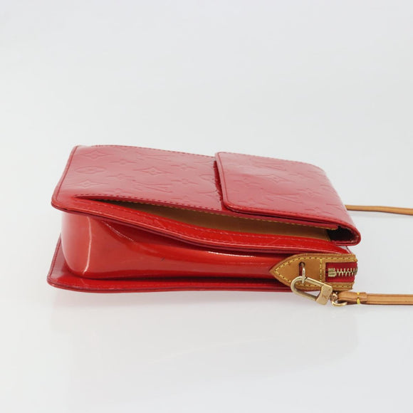 LOUIS VUITTON Monogram Vernis Motto Accessory Pouch Red M91137 LV Auth 188868