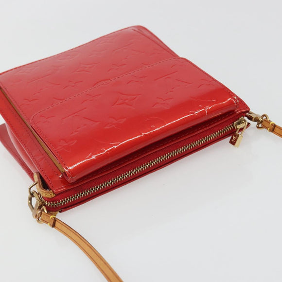 LOUIS VUITTON Monogram Vernis Motto Accessory Pouch Red M91137 LV Auth 188868