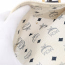 MCM Vicetos Logogram Boston Bag PVC Leather 2way White Gold Auth 188869-24