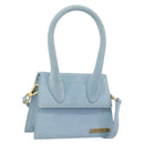 JACQUEMUS Hand Bag Suede 2way Light Blue Gold Auth 188870M-1