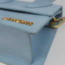 JACQUEMUS Hand Bag Suede 2way Light Blue Gold Auth 188870M-16