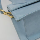 JACQUEMUS Hand Bag Suede 2way Light Blue Gold Auth 188870M-17