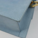JACQUEMUS Hand Bag Suede 2way Light Blue Gold Auth 188870M-18