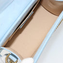 JACQUEMUS Hand Bag Suede 2way Light Blue Gold Auth 188870M-12