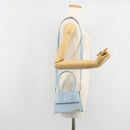 JACQUEMUS Hand Bag Suede 2way Light Blue Gold Auth 188870M-24