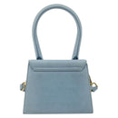 JACQUEMUS Hand Bag Suede 2way Light Blue Gold Auth 188870M-2