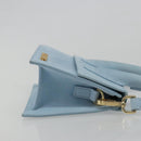 JACQUEMUS Hand Bag Suede 2way Light Blue Gold Auth 188870M-3