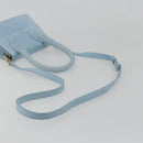 JACQUEMUS Hand Bag Suede 2way Light Blue Gold Auth 188870M-8