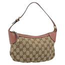 GUCCI GG Canvas Accessory Pouch Beige Gold 224093 Auth 188871V-1