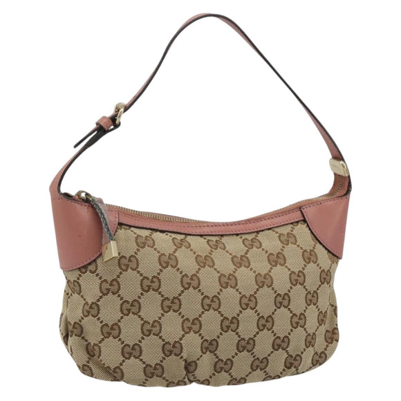 GUCCI GG Canvas Accessory Pouch Beige Gold 224093 Auth 188871V