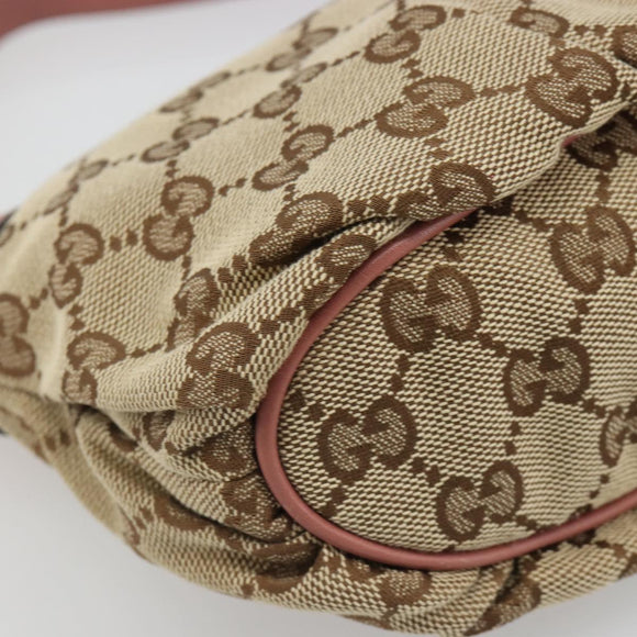 GUCCI GG Canvas Accessory Pouch Beige Gold 224093 Auth 188871V