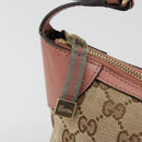 GUCCI GG Canvas Accessory Pouch Beige Gold 224093 Auth 188871V-14