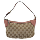 GUCCI GG Canvas Accessory Pouch Beige Gold 224093 Auth 188871V-2