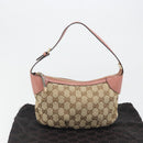 GUCCI GG Canvas Accessory Pouch Beige Gold 224093 Auth 188871V-21