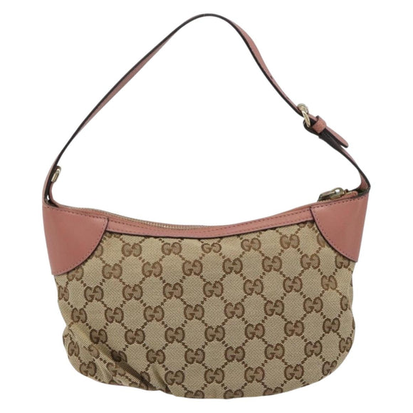 GUCCI GG Canvas Accessory Pouch Beige Gold 224093 Auth 188871V