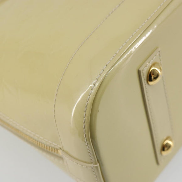 LOUIS VUITTON Monogram Vernis Alma PM Hand Bag Beige Poodle M91751 Auth 188876