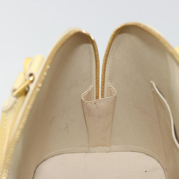 LOUIS VUITTON Monogram Vernis Alma PM Hand Bag Beige Poodle M91751 Auth 188876