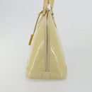 LOUIS VUITTON Monogram Vernis Alma PM Hand Bag Beige Poodle M91751 Auth 188876-4
