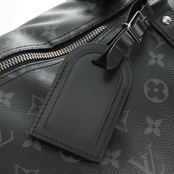 LOUIS VUITTON Monogram Eclipse Keepall Bandouliere 55 Boston Bag LV Auth 188879V