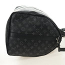 LOUIS VUITTON Monogram Eclipse Keepall Bandouliere 55 Boston Bag LV Auth 188879V-4
