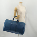 LOUIS VUITTON Epi Keepall 50 Boston Bag Blue M42965 LV Auth 188880A-21