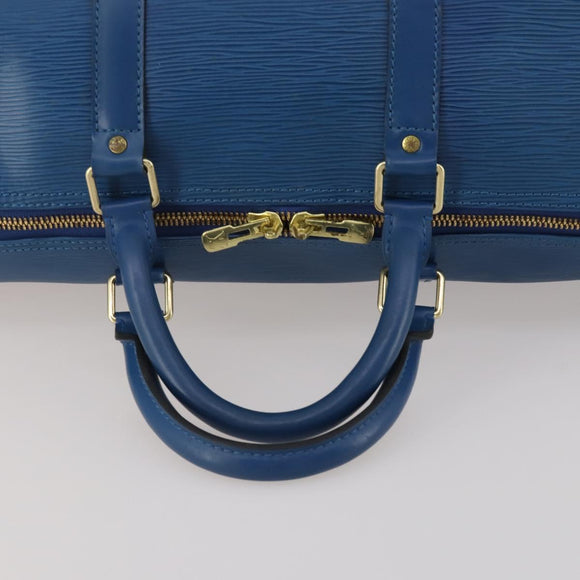 LOUIS VUITTON Epi Keepall 50 Boston Bag Blue M42965 LV Auth 188880A