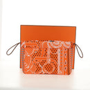 HERMES Foolby 25 Pouch Silk Orange Auth 188883M-12