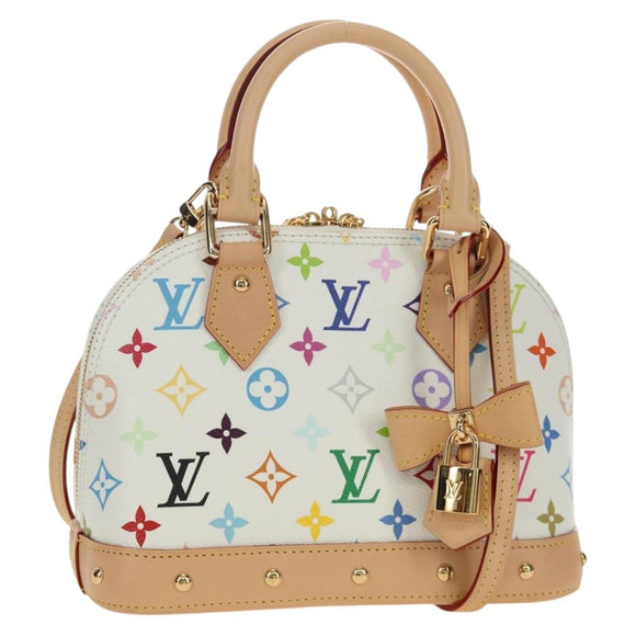 LOUIS VUITTON Monogram LV x TM Alma BB Hand Bag 2way White M13078 Auth 188884SM