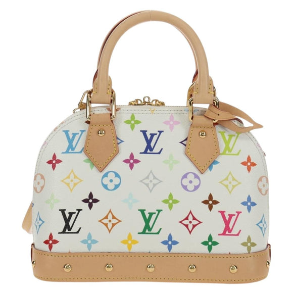 LOUIS VUITTON Monogram LV x TM Alma BB Hand Bag 2way White M13078 Auth 188884SM