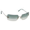 CHANEL COCO Mark Sunglasses metal Green CC Auth 188886-1