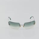 CHANEL COCO Mark Sunglasses metal Green CC Auth 188886-2