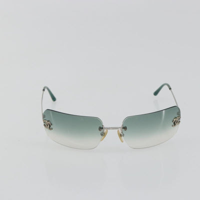 CHANEL COCO Mark Sunglasses metal Green CC Auth 188886 - 0