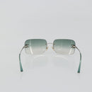 CHANEL COCO Mark Sunglasses metal Green CC Auth 188886-3