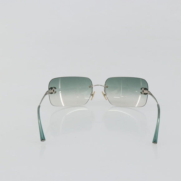 CHANEL COCO Mark Sunglasses metal Green CC Auth 188886