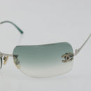 CHANEL COCO Mark Sunglasses metal Green CC Auth 188886-7