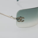 CHANEL COCO Mark Sunglasses metal Green CC Auth 188886-8