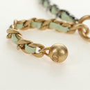 CHANEL Matelasse 19 Chain Bag Lamb Skin Gold Light green CC Auth 188887SAM-10