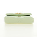 CHANEL Matelasse 19 Chain Bag Lamb Skin Gold Light green CC Auth 188887SAM-13