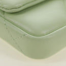 CHANEL Matelasse 19 Chain Bag Lamb Skin Gold Light green CC Auth 188887SAM-14