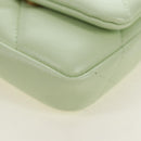 CHANEL Matelasse 19 Chain Bag Lamb Skin Gold Light green CC Auth 188887SAM-15