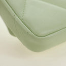 CHANEL Matelasse 19 Chain Bag Lamb Skin Gold Light green CC Auth 188887SAM-16